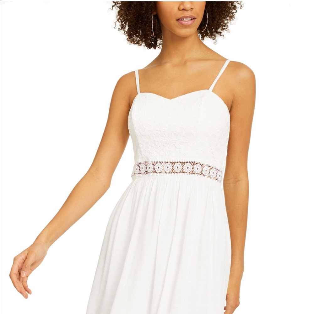 Crochet-Trim Fit & Flare Dress